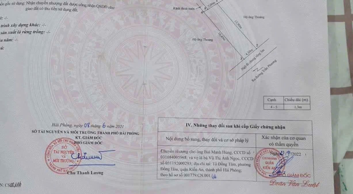 Đất chính chủ 70m² Trần Phương, Kiến An - Giá chỉ 1.12 tỷ, vị trí đẹp!