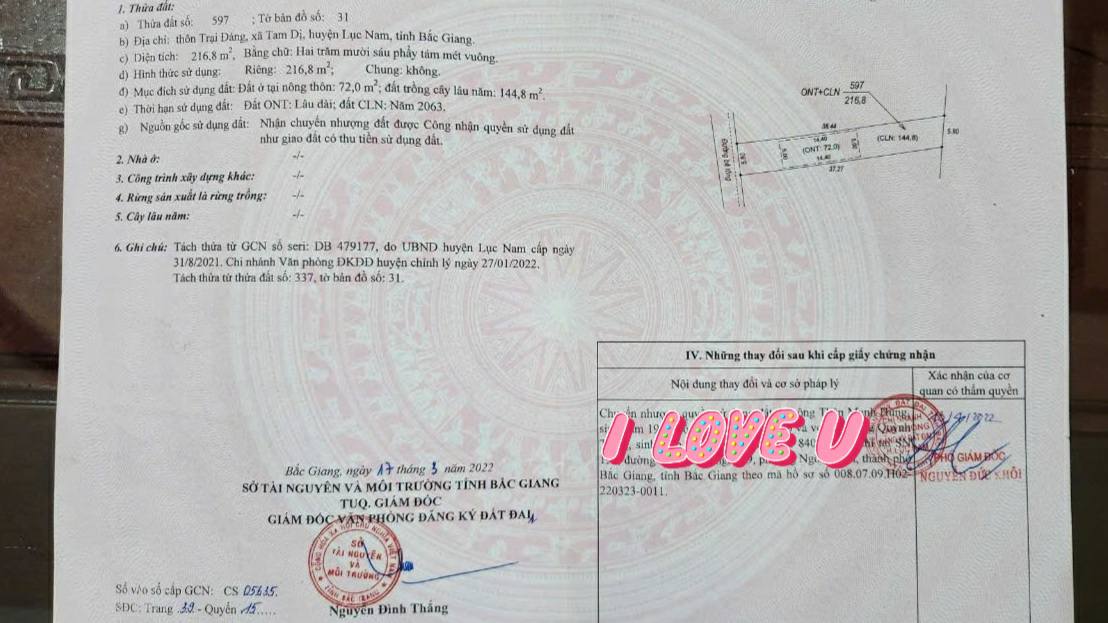 Đất nền Trại Đảng, Tam Dị, Lục Nam 216.8m² - Giá đầu tư hấp dẫn chỉ 4XX triệu!