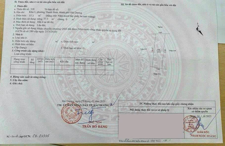 Đất nền ngõ Khúc Thừa Dụ, Thanh Bình, Hải Dương 57m² giá 1.15 tỷ - Sổ hồng đầy đủ!