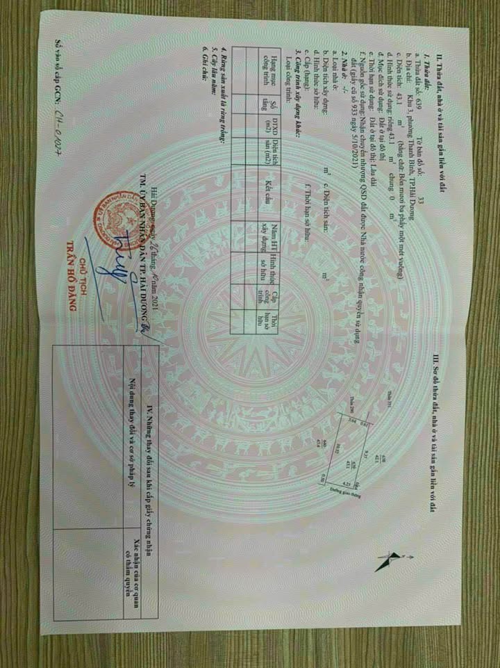 Nhà riêng Vũ Hựu, Thanh Bình 43.1m² giá 1 tỷ - Đầu tư sinh lời tốt