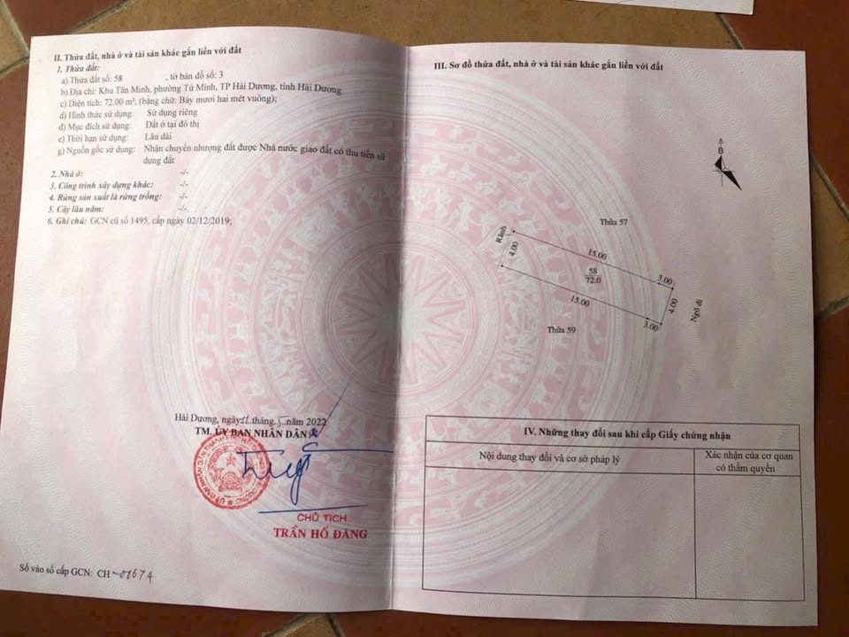 Đất nền Tứ Minh, Hải Dương 72m² giá 2.399 tỷ - Chính chủ bán gấp!