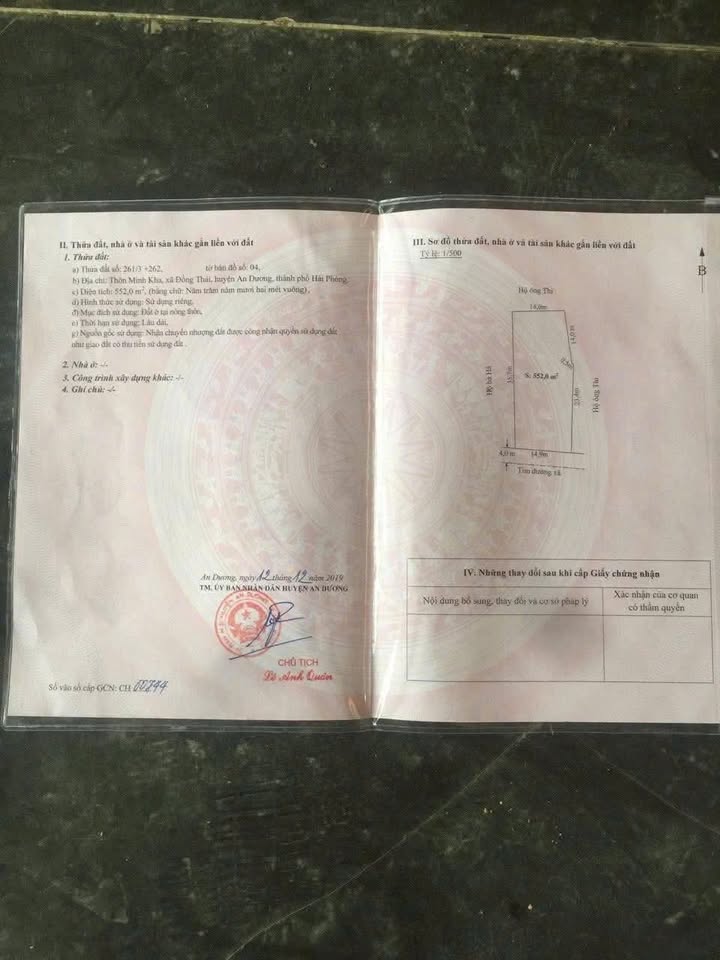 Đất nền 552m² khu phố Minh Kha, xã Đồng Thái - Cơ hội đầu tư sinh lời cao!