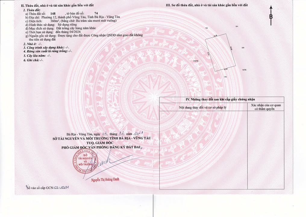 Đất nền Phường 12, TP. Vũng Tàu 360m² giá 1.6 tỷ - Đầu tư sinh lời ngay!