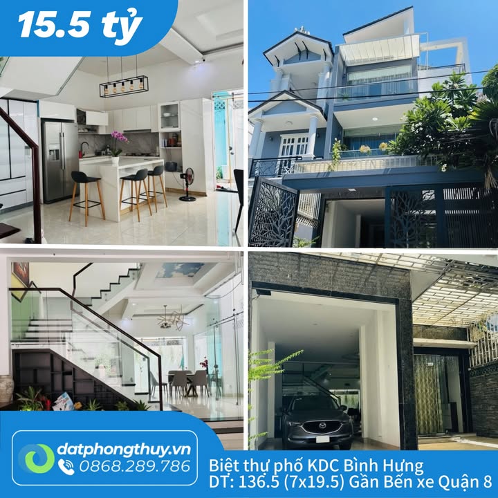 Bán nhà biệt thự KDC Bình Hưng 136.5m² giá 15.5 tỷ - Khu dân trí cao, vị trí đẹp!