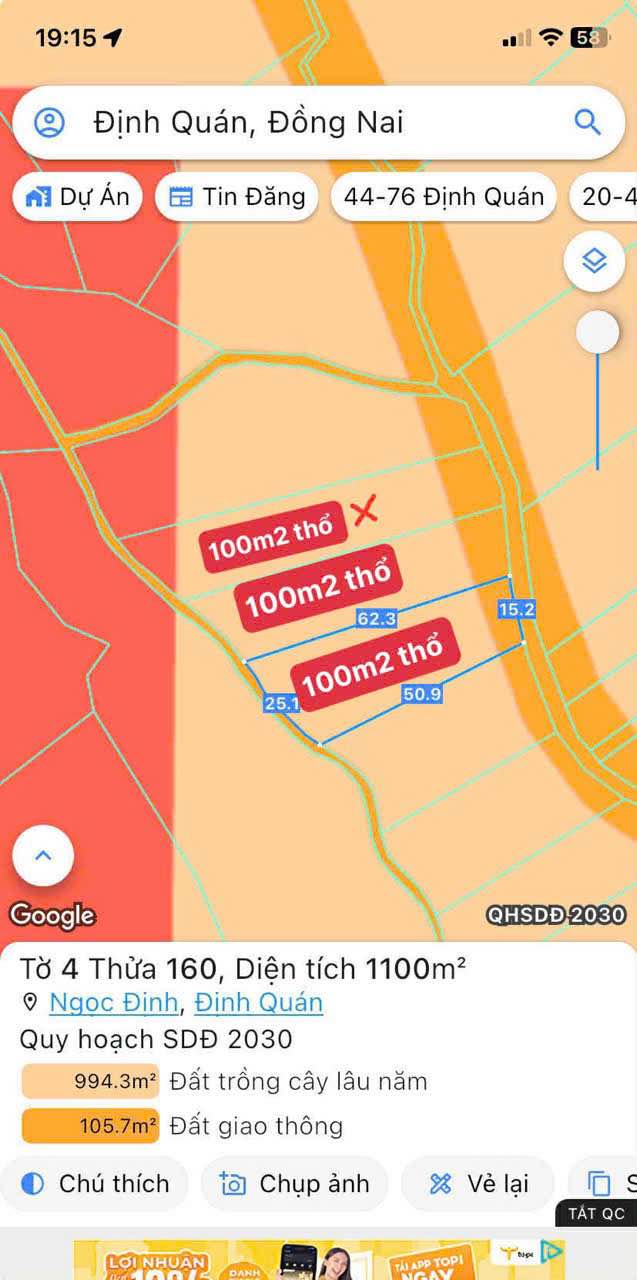 Đất nền Ngọc Định, Định Quán 100m² giá 750 triệu - Cơ hội đầu tư tuyệt vời!