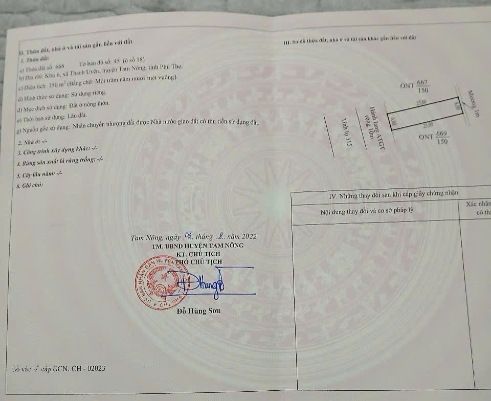 Đất nền TL315 - Xã Thanh Uyên, Huyện Tam Nông, Phú Thọ - 150m² giá chỉ 12 triệu/m² - Cơ hội đầu tư sinh lời!