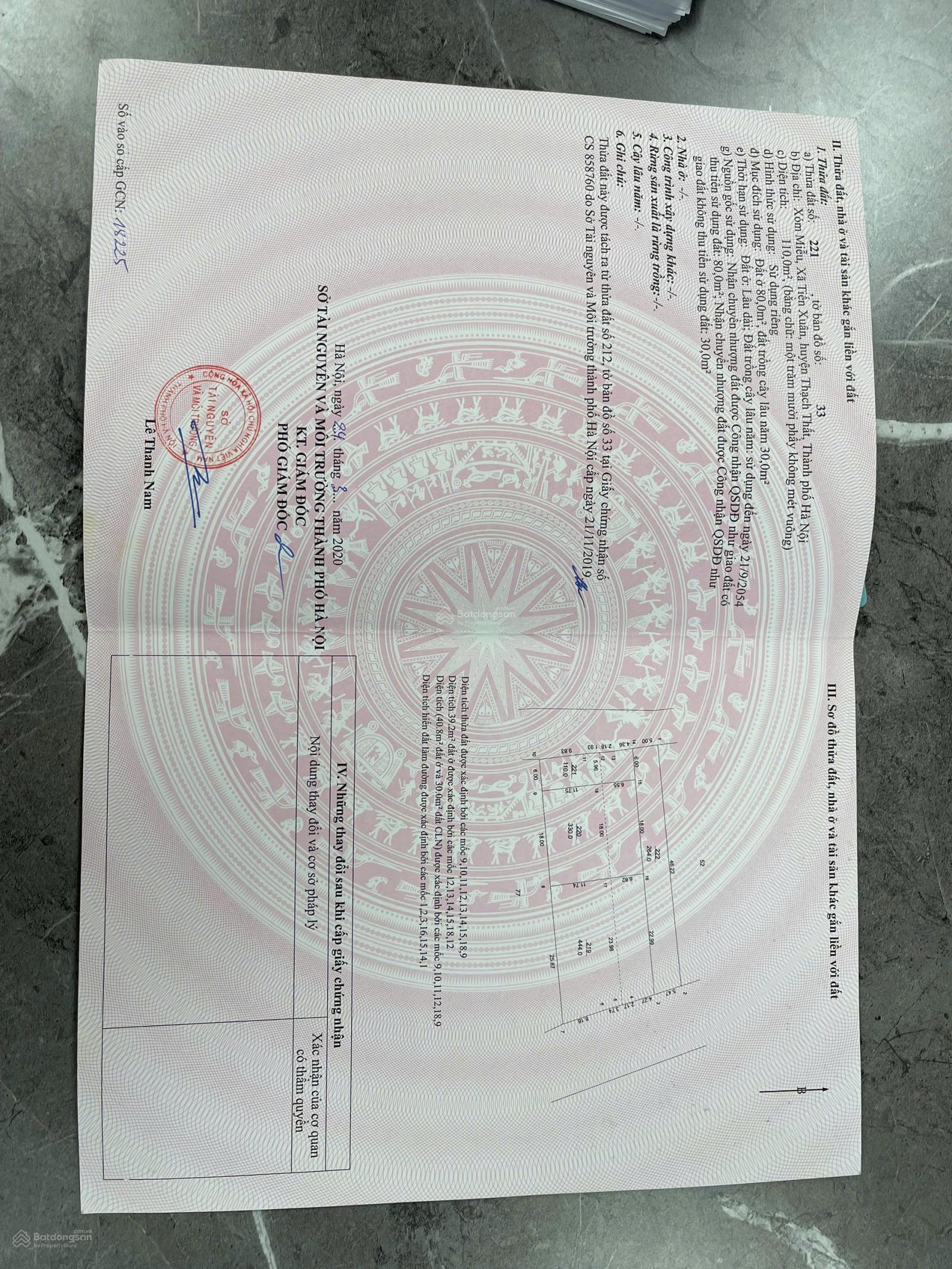 Đất nền lô góc 110m² tại Thạch Thất giá 4,95 tỷ - Pháp lý rõ ràng, vị trí đắc địa!