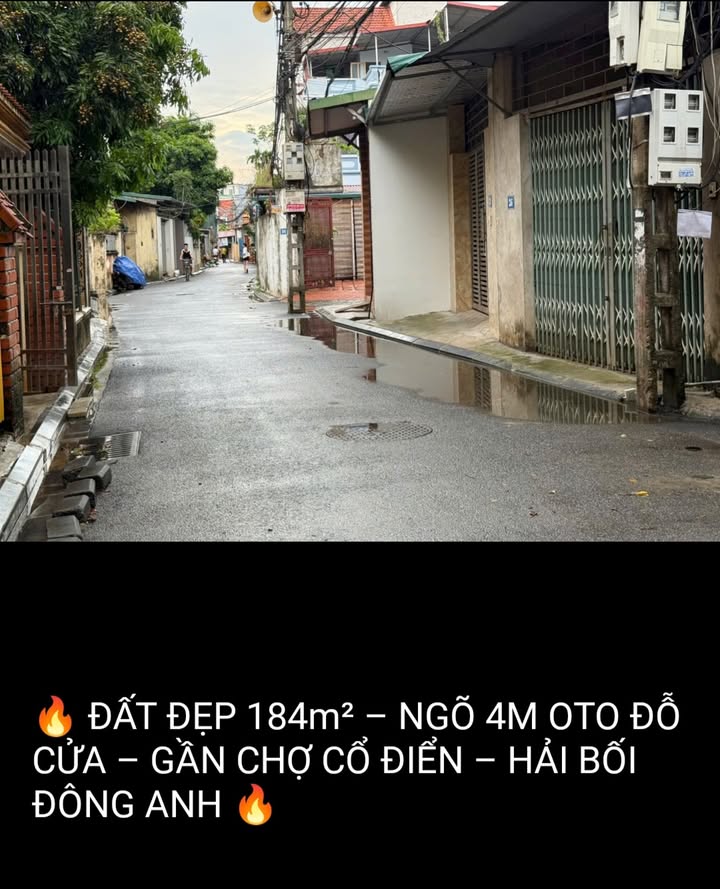 Đất nền Hải Bối 184m² giá 13 tỷ - Ô tô đỗ cửa, gần chợ Cổ Điển!