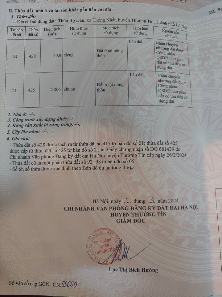 Đất thổ cư 40m² Thôn Bộ Đầu, Thống Nhất, 2 tỷ - Ô tô vào tận nơi!