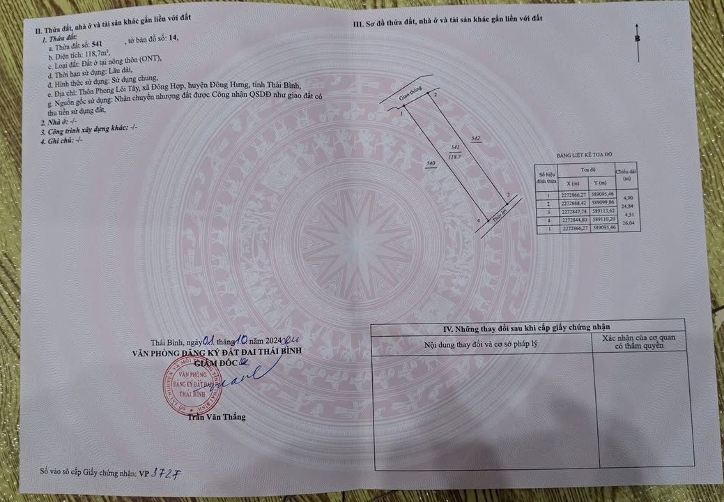 Đất nền Đông Hợp, Đông Hưng, Thái Bình 118m² - Mặt tiền 4,9m, Ô tô vào tận nơi!