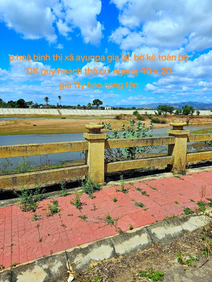 Đất nền khu vực Bờ Kè, phường Hoà Bình, thị xã Ayun Pa - 800m² giá 1 tỷ, đầu tư lý tưởng!