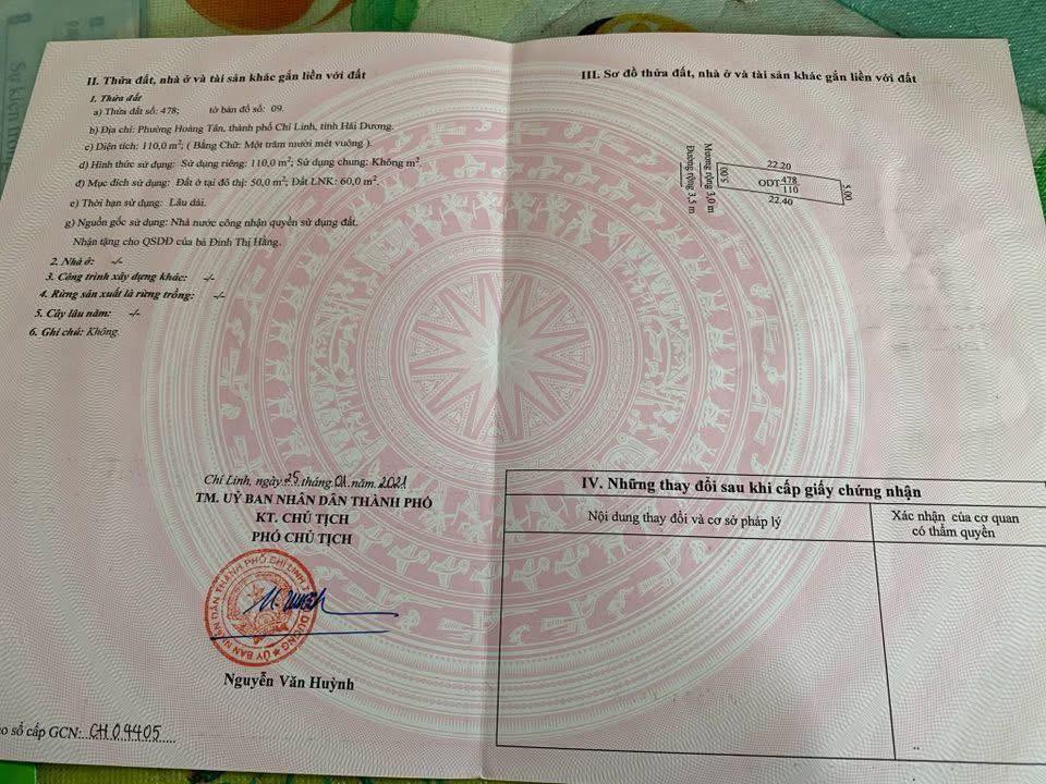 Nhà 2 tầng phường Hoàng Tân, Chí Linh 110m² giá 1.1 tỷ - Sẵn sàng vào ở!