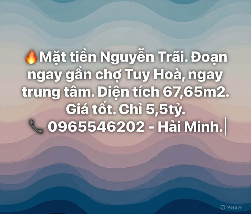 FrontHouse mặt tiền Nguyễn Trãi Tuy Hòa 67m² giá 5.5 tỷ - Cơ hội đầu tư tuyệt vời!