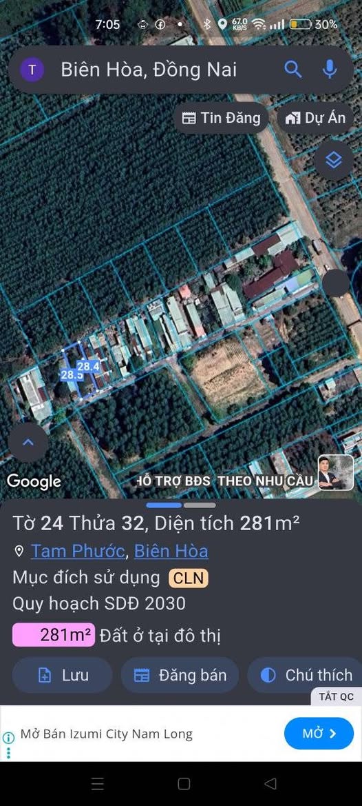 Đất nền Tam Phước Biên Hòa 281m² giá 1.3 tỷ - Sổ hồng riêng, vị trí đắc địa!