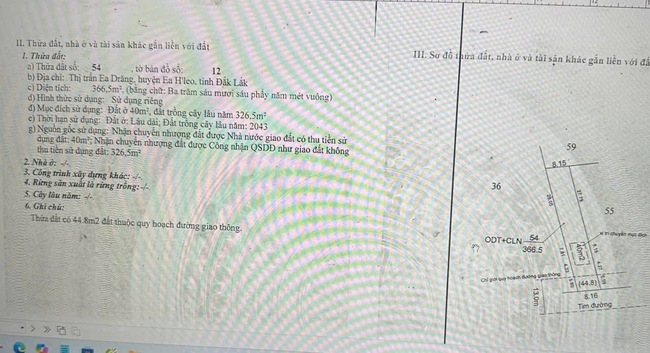 Đất thổ cư khu phố 9, Ea Drăng, 360m² giá 1.65 tỷ - Đầu tư sinh lời!