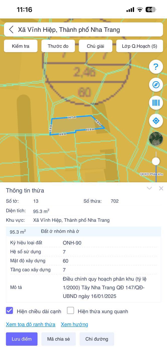 Đất nền hẻm 3m gần đường D30, Vĩnh Hiệp, Nha Trang 95.3m² - Sổ hồng lâu dài!