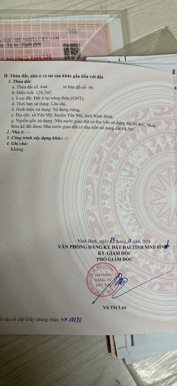 Đất nền Yên Mỹ 128m² giá thỏa thuận - Đầu tư sinh lời ngay!