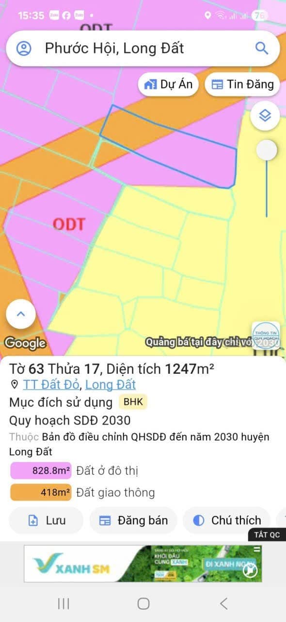 Đất nền Đất Đỏ 1247m² giá 890 triệu - Cơ hội đầu tư hấp dẫn!