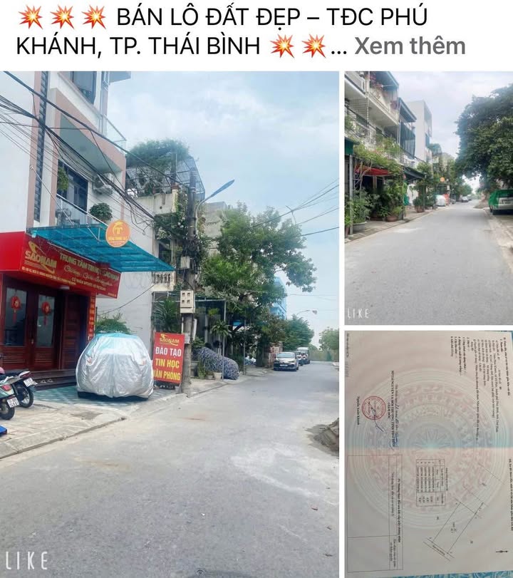 Đất nền TĐC Phú Khánh, Thái Bình 62m² giá 3 tỷ - Đầu tư sinh lời hấp dẫn!