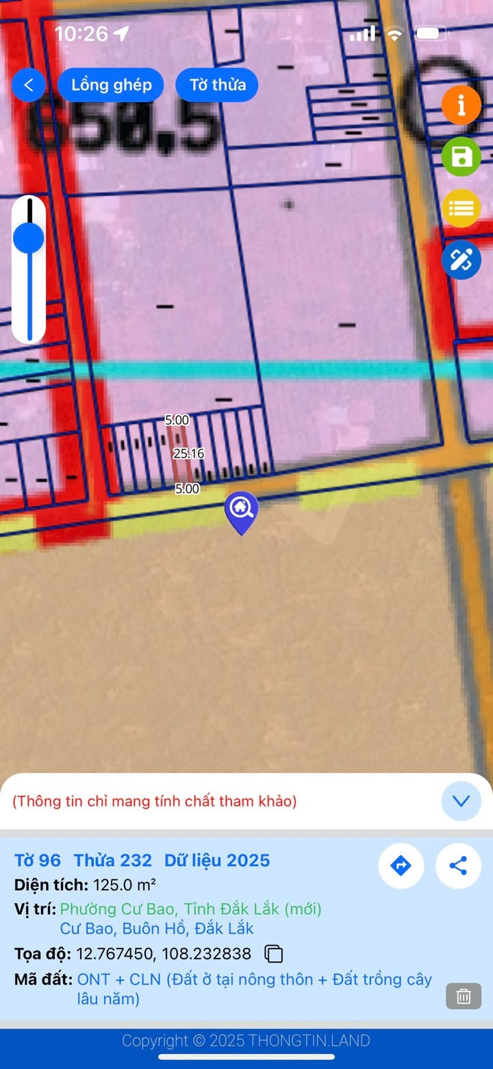 Đất nền Cư Bao, Buôn Hồ 125m² giá 330 triệu - Mặt tiền đường nhựa 10m