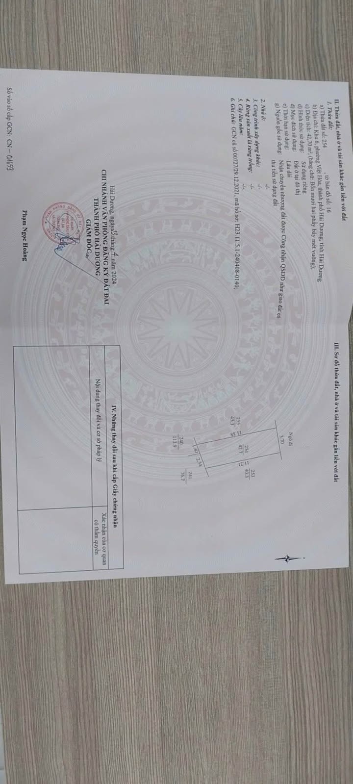 Đất phân lô khu 6 Việt Hòa TP Hải Dương 42.6m² - Hướng Bắc, giá chỉ 1 tỷ!