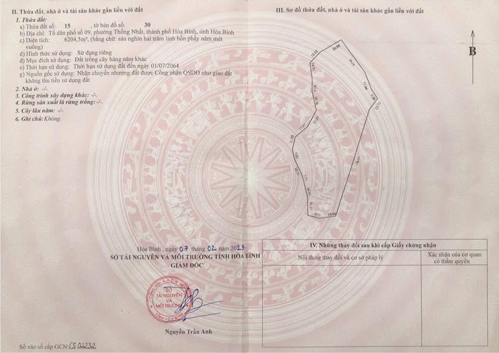 Đất vườn 6000m² mặt đường nhựa 12m tại phường Thống Nhất, Hòa Bình - Cơ hội đầu tư tuyệt vời!