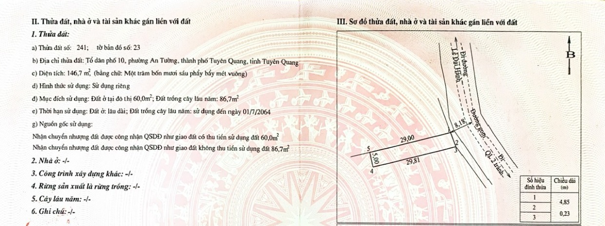 Đất nền Tuyên Quang 145m² giá 2xxx - Gần Công An tỉnh