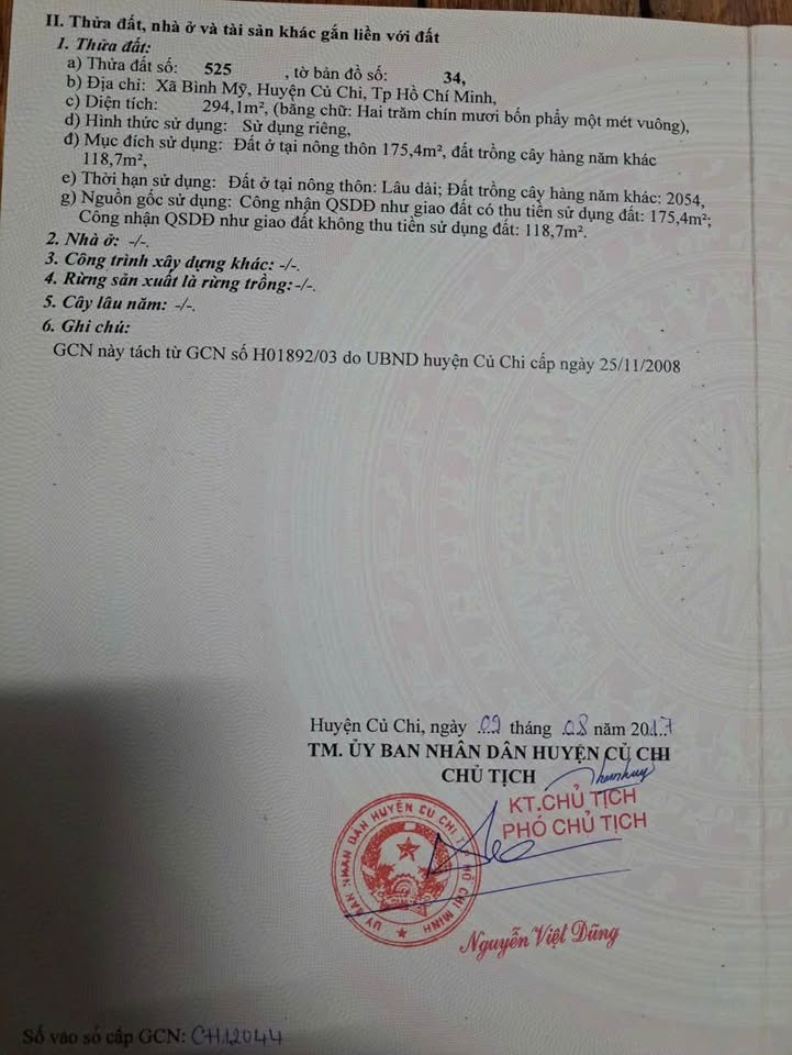 Đất nền Bình Mỹ Củ Chi 300m² giá 3.5 tỷ - Sổ hồng chính chủ, vị trí đẹp!