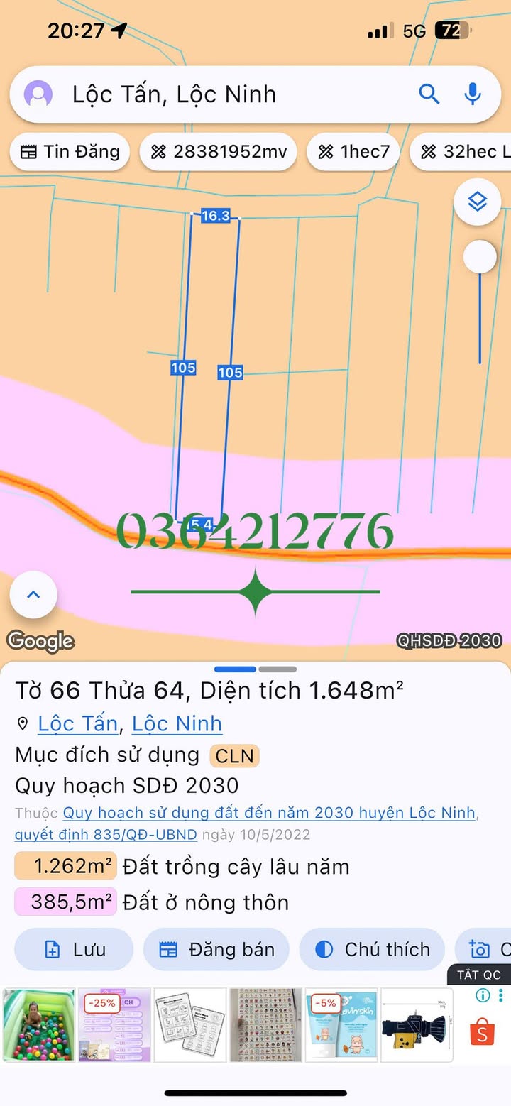 Đất nền Lộc Ninh 1600m² giá 320 triệu - Đầu tư sinh lời ngay!