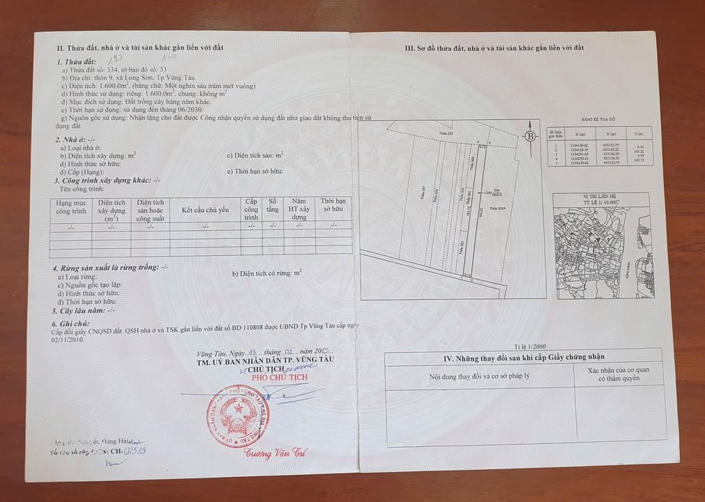 Đất nền Long Sơn Vũng Tàu 1600m² giá chỉ 4.48 tỷ - Cơ hội đầu tư hấp dẫn!