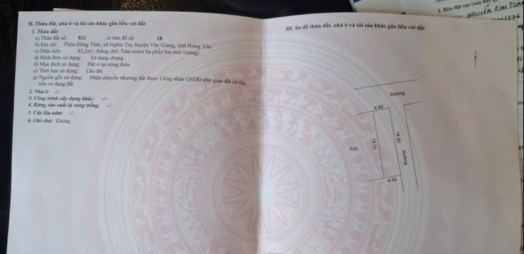 Đất thổ cư Nghĩa Trụ, Văn Giang 83m² - Vị trí vàng, đầu tư sinh lời!