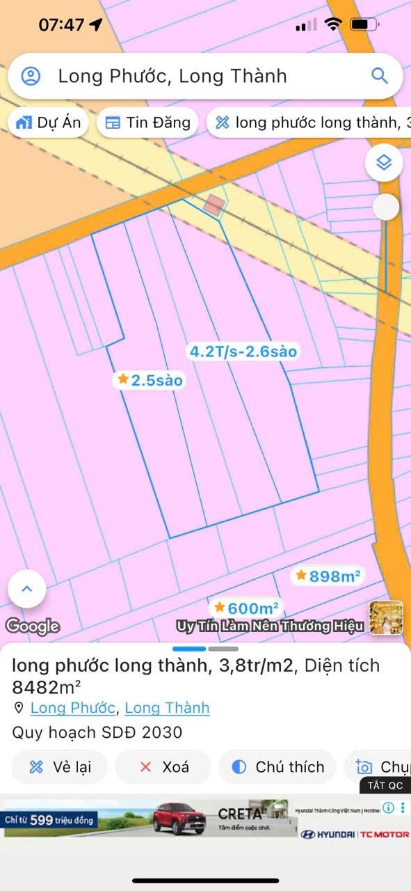 Đất nền Long Phước, Long Thành 30.600m² giá 3,8 tỷ - Đầu tư sinh lời ngay!