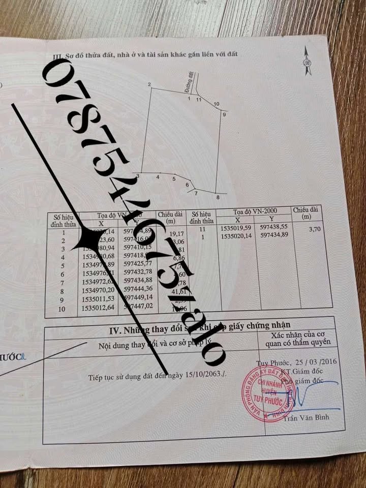 Đất vườn 1484m² tại Thôn Lục Lễ, Tuy Phước - Sổ hồng chính chủ