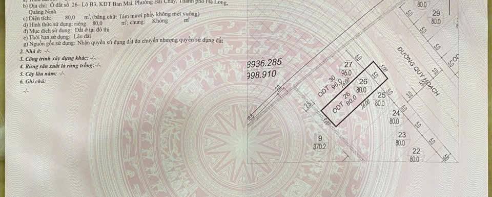 Đất KĐT Ban Mai Bãi Cháy 80m² giá 3 tỷ - Sổ đỏ chính chủ, vị trí đắc địa!