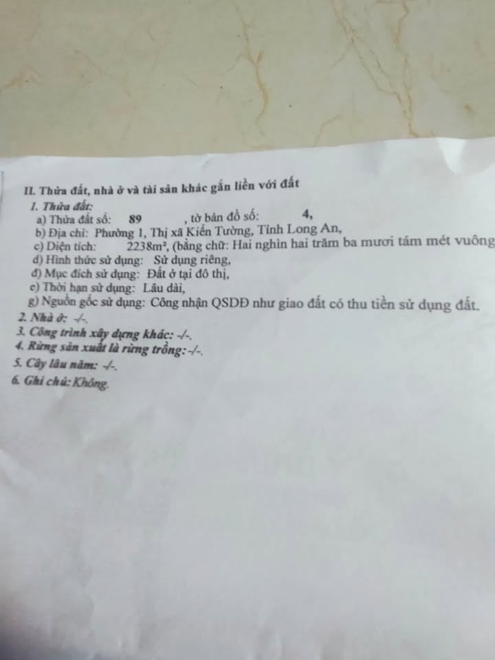 Đất thổ cư Kiến Tường 623m² - Gần trường học, chợ chỉ 5 phút!