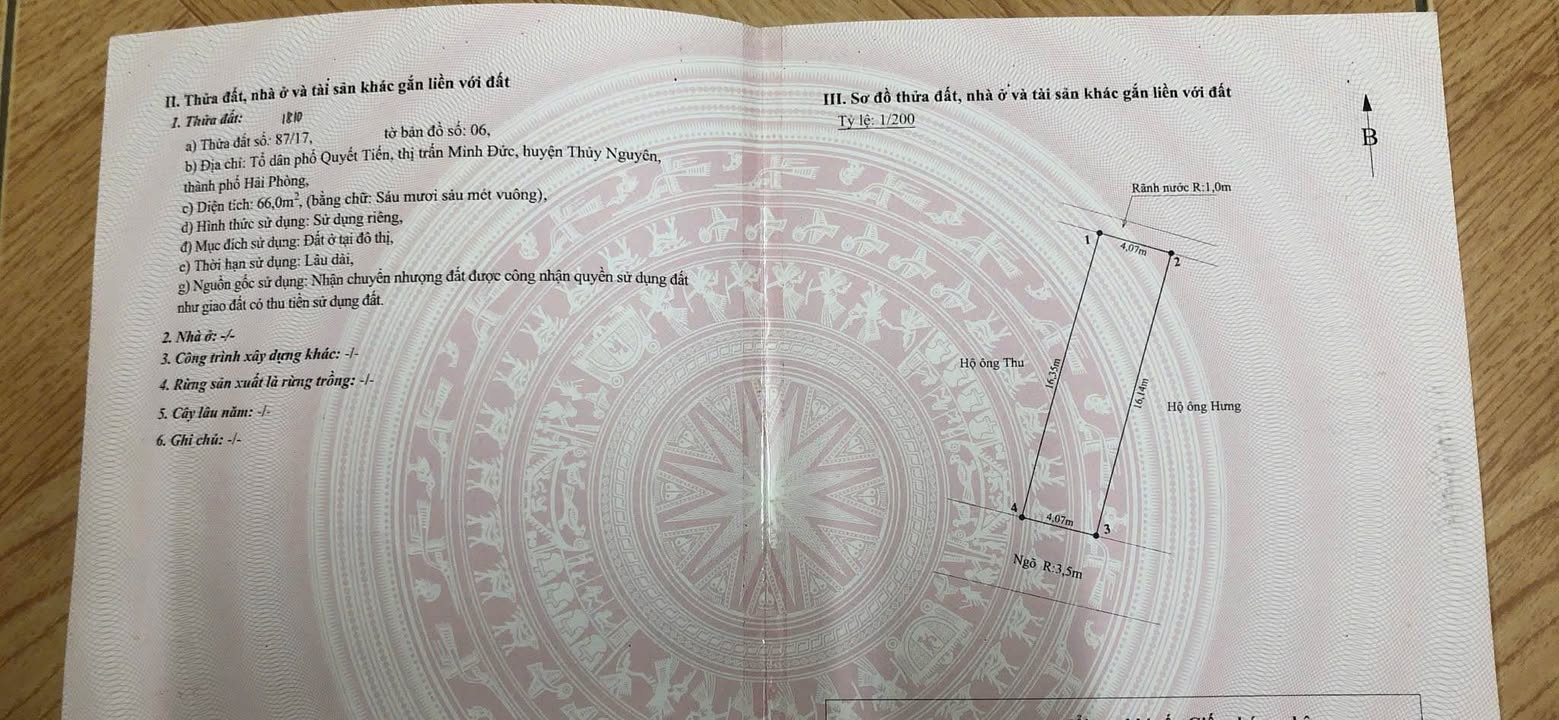 Đất Minh Đức Thủy Nguyên 66m² giá chỉ 7xx - Chủ cần tiền bán gấp!