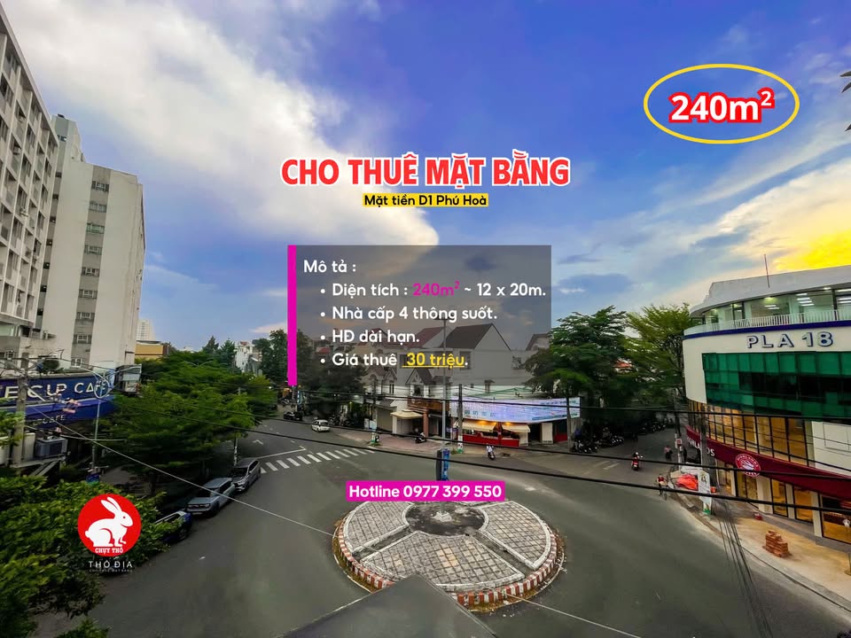 Cho thuê mặt bằng D1 Phú Hòa 240m² giá 30 triệu - Địa điểm lý tưởng cho kinh doanh!