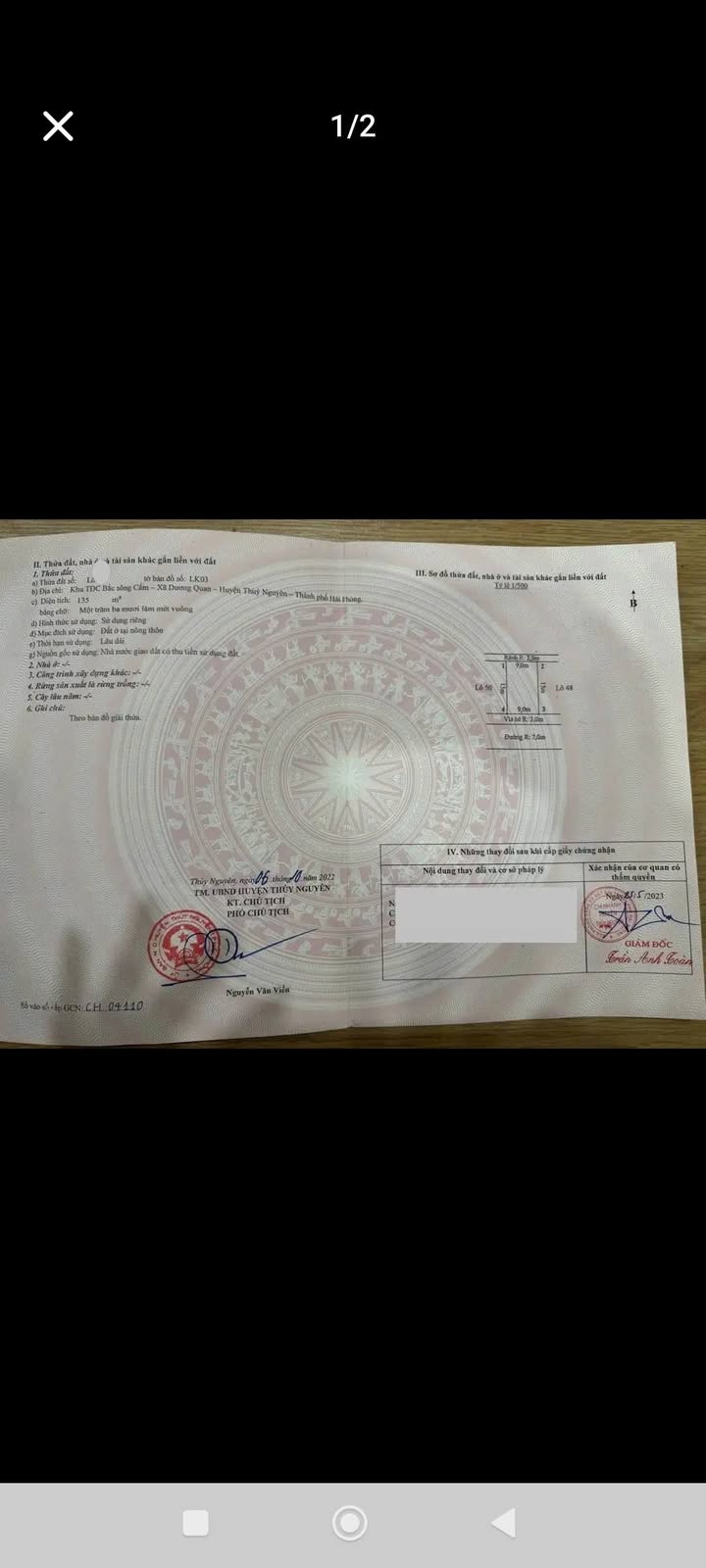 Đất nền Tái Định Cư Áp Tràn, Thủy Nguyên 135m² giá 6.3 tỷ - Hướng Nam tài lộc!