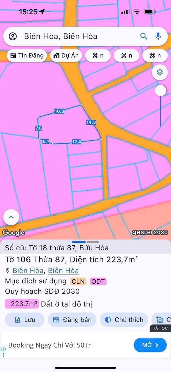 Đất nền 224m² Phường Bửu Hòa - Sổ đỏ chính chủ, giá 7.5 tỷ - Đầu tư sinh lời ngay!