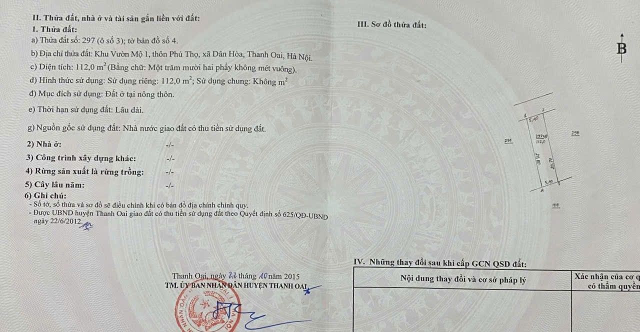 Đất nền Dân Hòa, Thanh Oai 112m² giá 4.6 tỷ - Cơ hội đầu tư sinh lời!