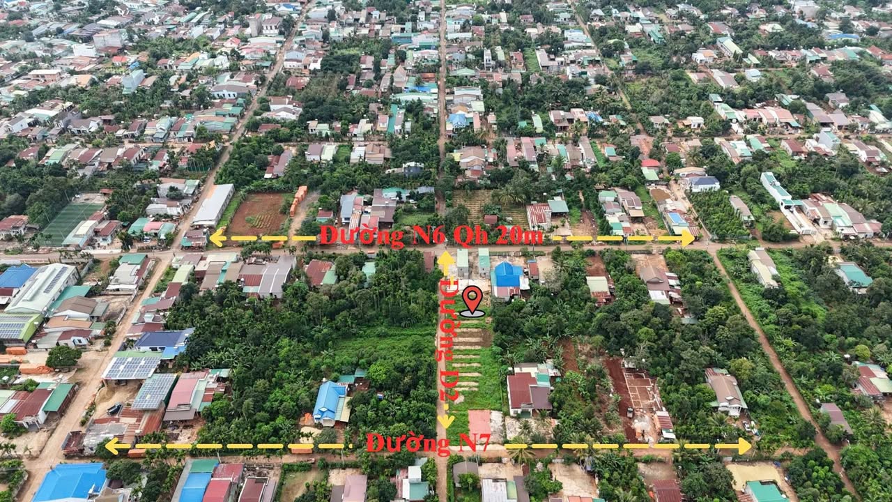 Đất góc 2 mặt tiền đường N6, Tân An, Buôn Ma Thuột 142m² giá 1.7 tỷ - Đầu tư sinh lời!