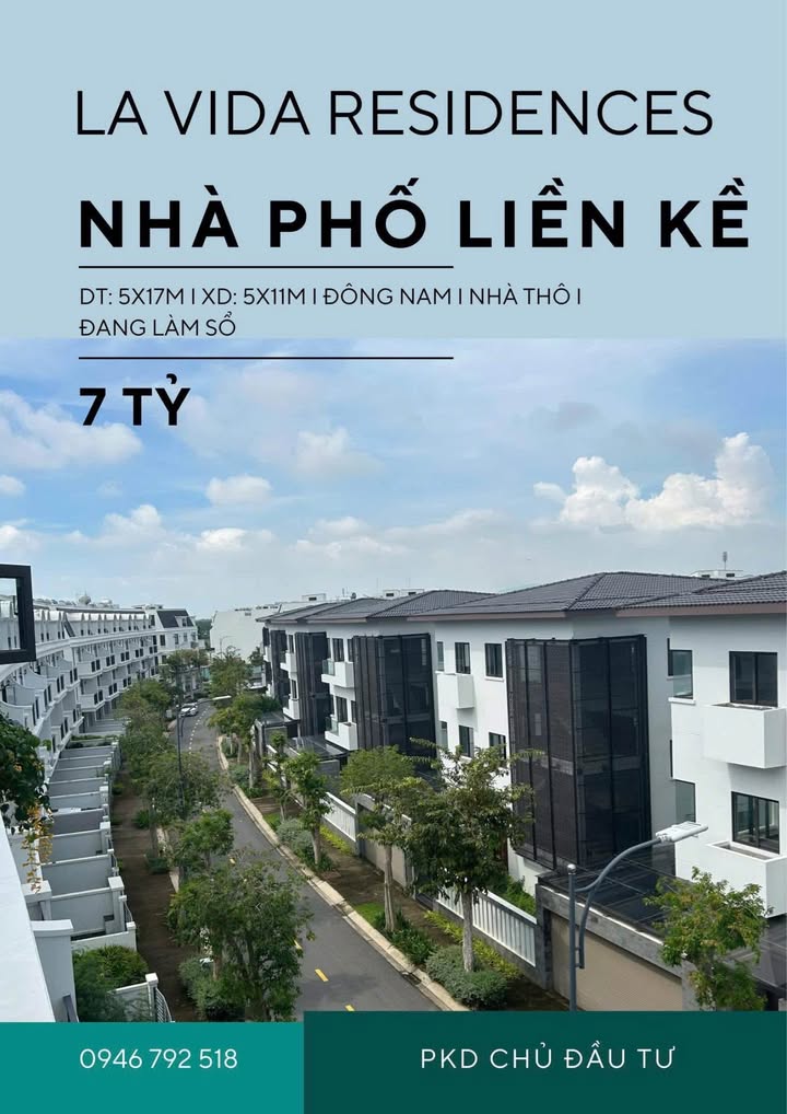 Nhà phố liền kề La Vida Vũng Tàu 85m² giá 7 tỷ - Sổ đỏ chính chủ sắp có!