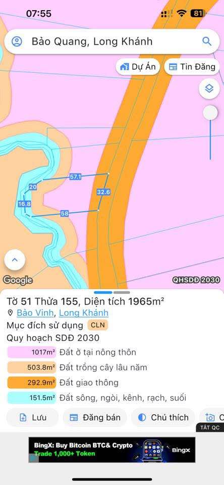 Đất mặt tiền Suối Chồn - Bàu Cối Long Khánh 1965m² giá 6 tỷ - Tiềm năng đầu tư lớn!