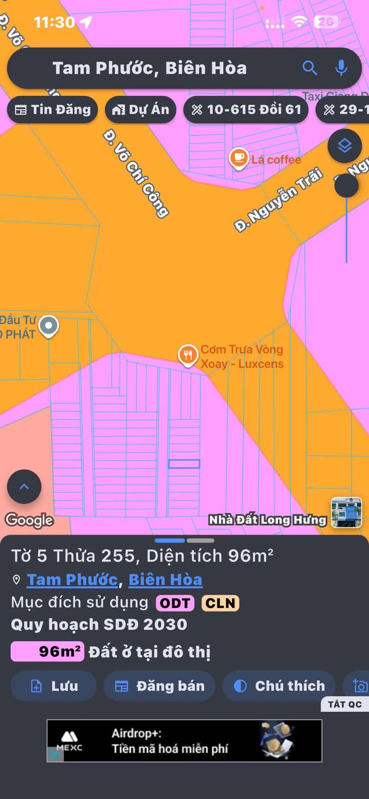 Đất nền Tam Phước, Biên Hòa 55m² giá 1.25 tỷ - Cơ hội đầu tư hấp dẫn!