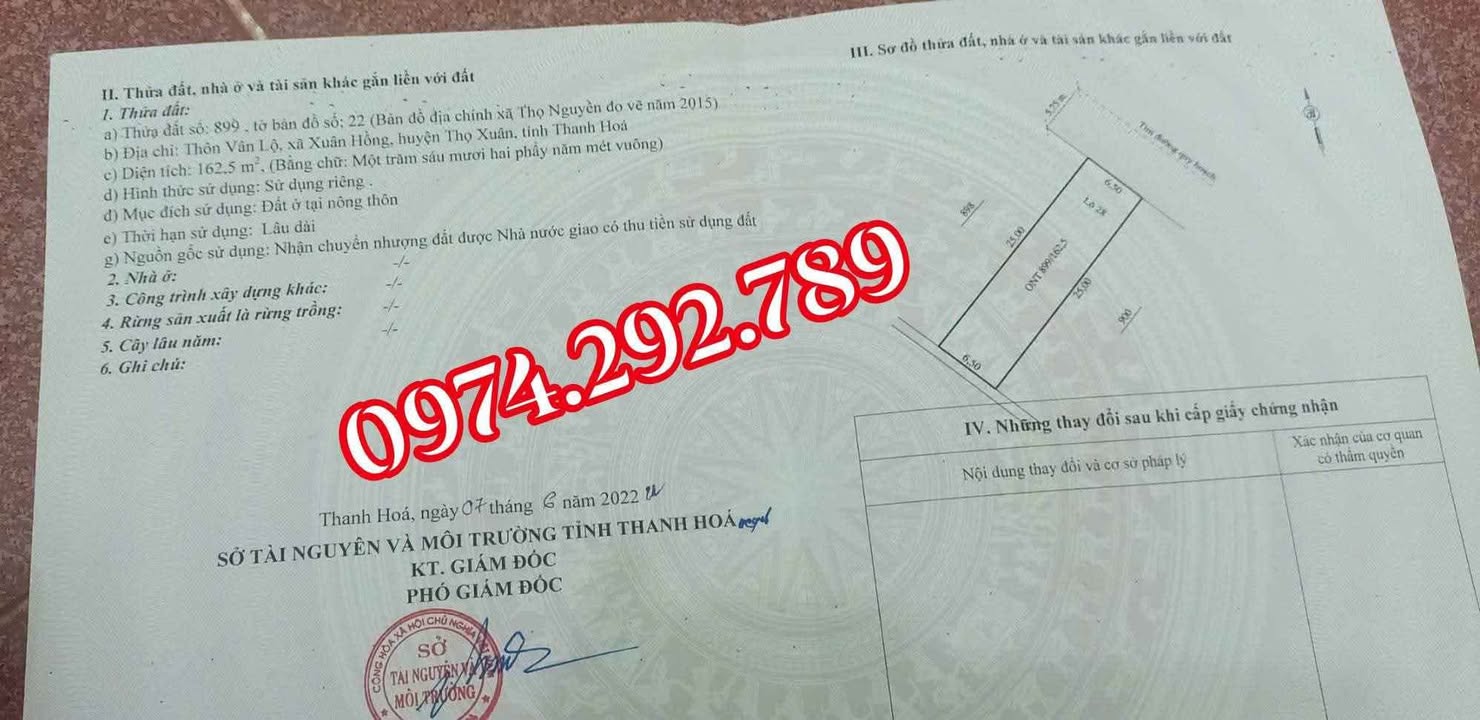 Đất nền Vân Lộ, Xuân Hồng 162.5m² giá chỉ 800 triệu - Cơ hội đầu tư tuyệt vời!