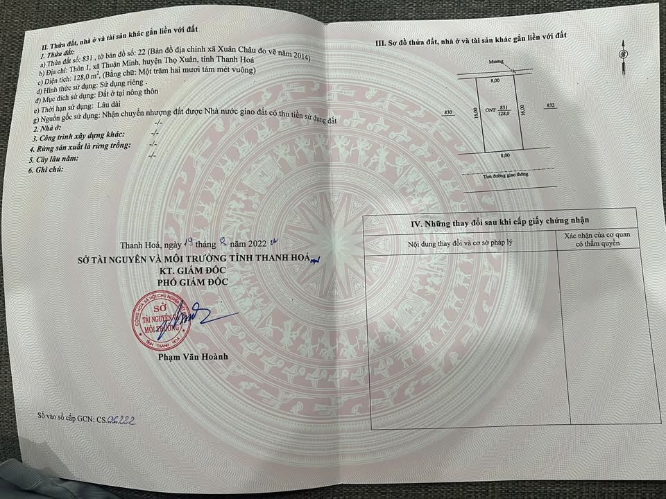 Đất nền Thôn 1, Thuận Minh, Thọ Xuân 128m² giá chỉ 600 triệu - Cơ hội đầu tư tuyệt vời!