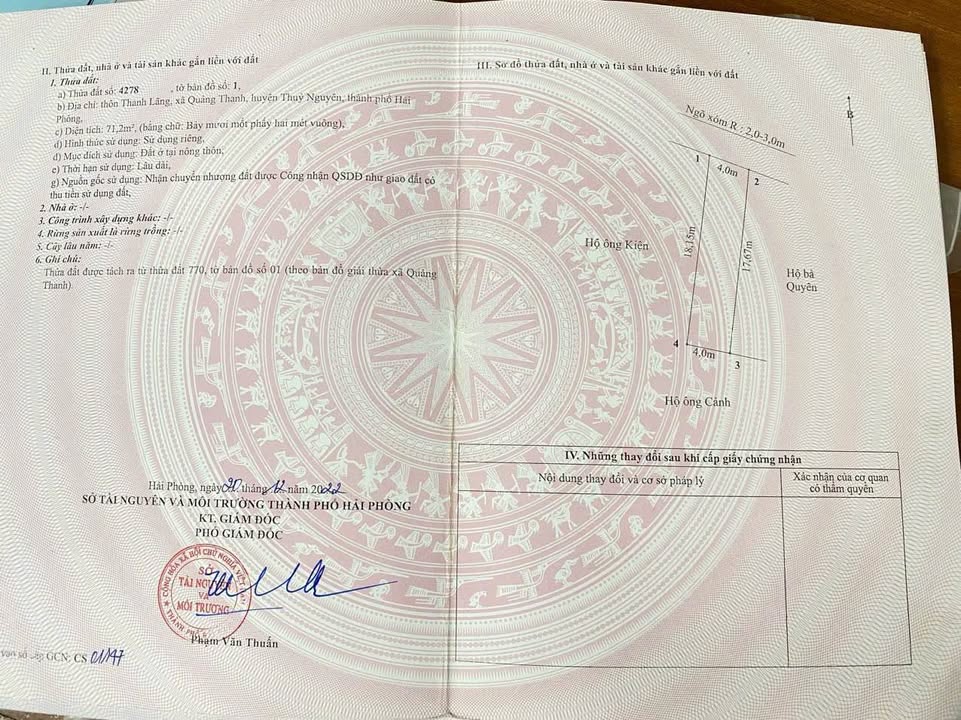 Đất nền Quảng Thanh, Thủy Nguyên, 70m² giá 1.1 tỷ - Đầu tư sinh lời ngay!