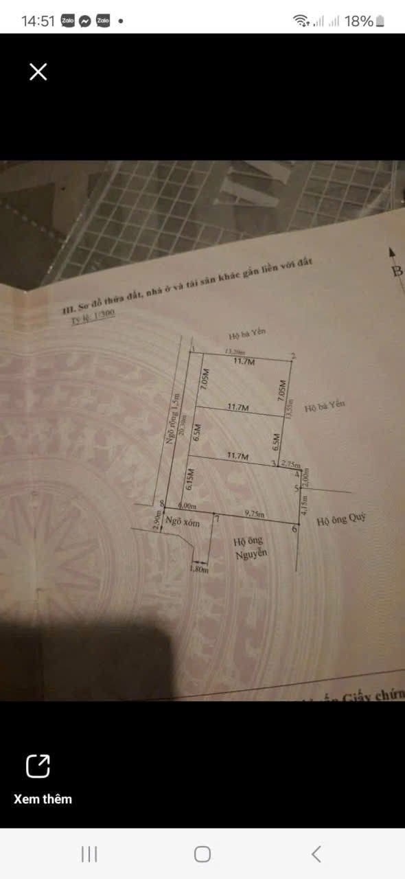 Đất nền Vinh Quang, Vĩnh Bảo 278m² giá 1.5 tỷ - Sổ đỏ chính chủ!