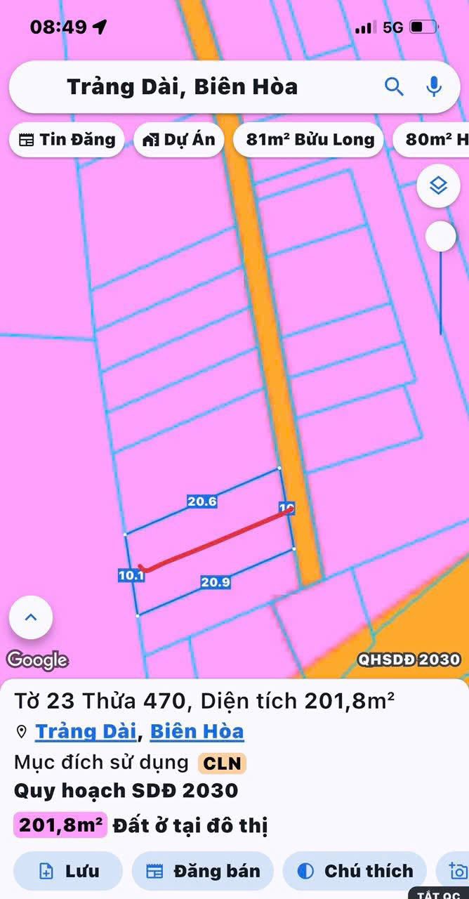 Đất nền KP3 Trảng Dài 105m² giá 2.45 tỷ - Sổ hồng riêng, thổ cư 100%!