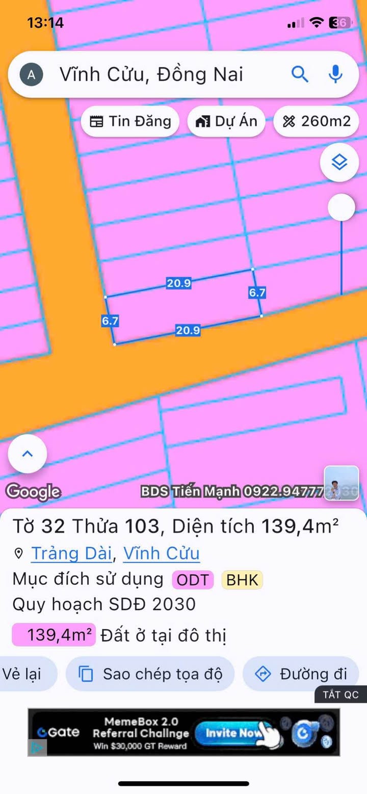 Đất nền Biên Hòa 139m² giá 4.7 tỷ - Lô góc 2 mặt tiền gần hồ bơi Phương Nam!